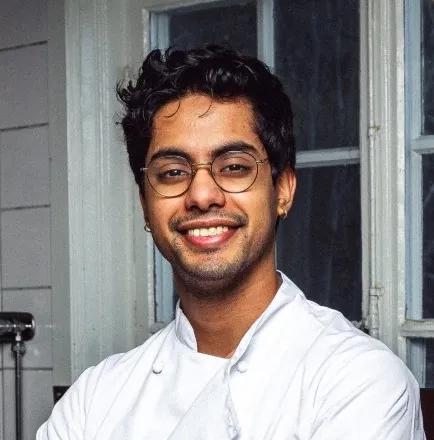 Porträtt av Ritvik, Indian-kock
